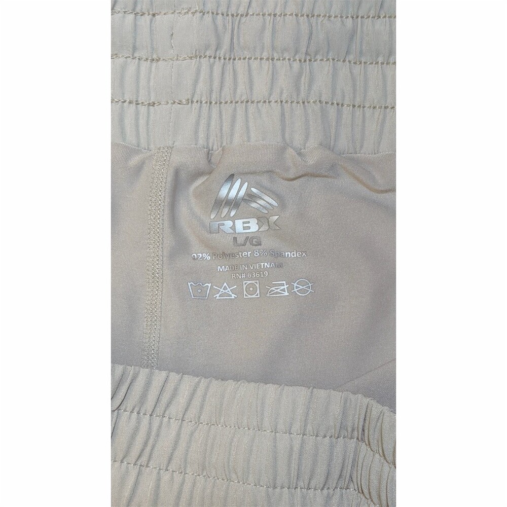 RBX Running Shorts Womens Size L Beige Lightweight Stretch Elastic Waist - Picture 2 of 9